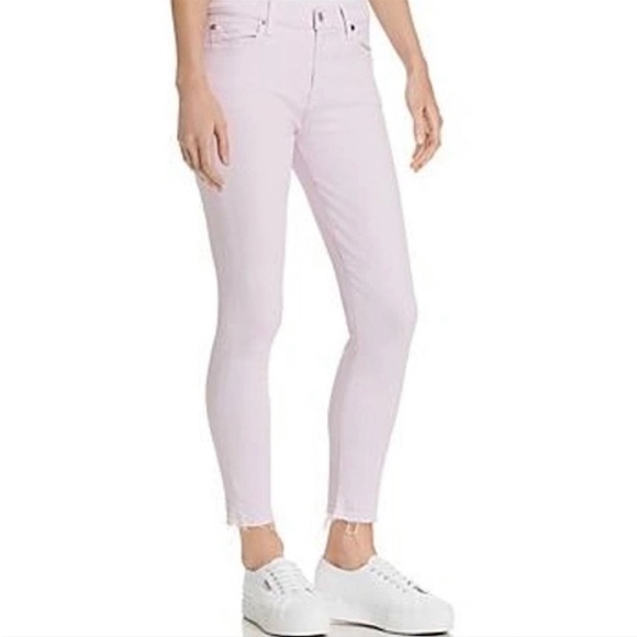 7 For All Mankind High Rise Ankle Skinny Blush Jeans | 25 - Picture 1 of 7